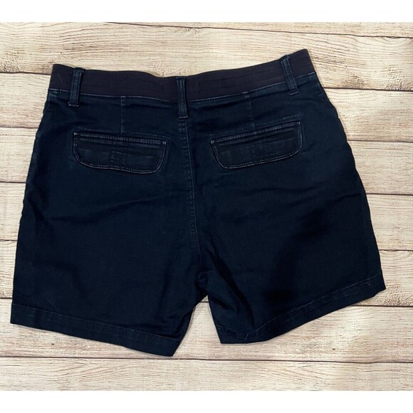 Womens Lee Shorts Relaxed Fit Navy Blue Stretch Waist Comfort Dark Wash Size 10 - Picture 2 of 5
